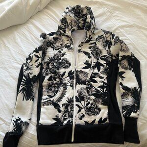 Lululemon Scuba Hoodie (B&W rose print)